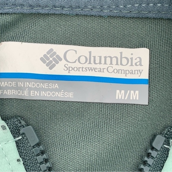 Columbia Full Zip Hoodie Long Sleeve Jacket 2 Tone Green Medium - Picture 3 of 5
